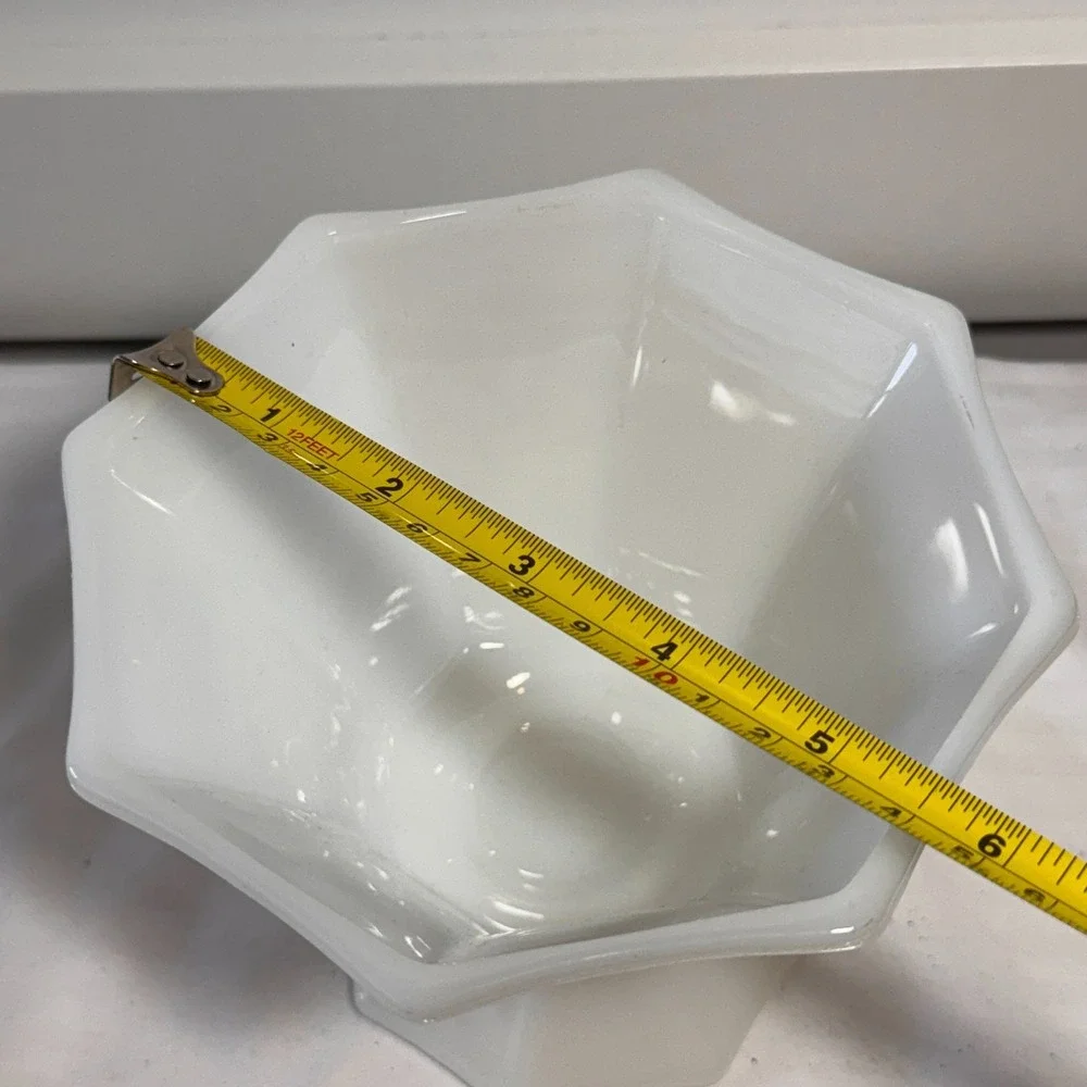 White Milk Glass Paneled Grapes & Leaves Bowl Footed Compote‎ Leaf